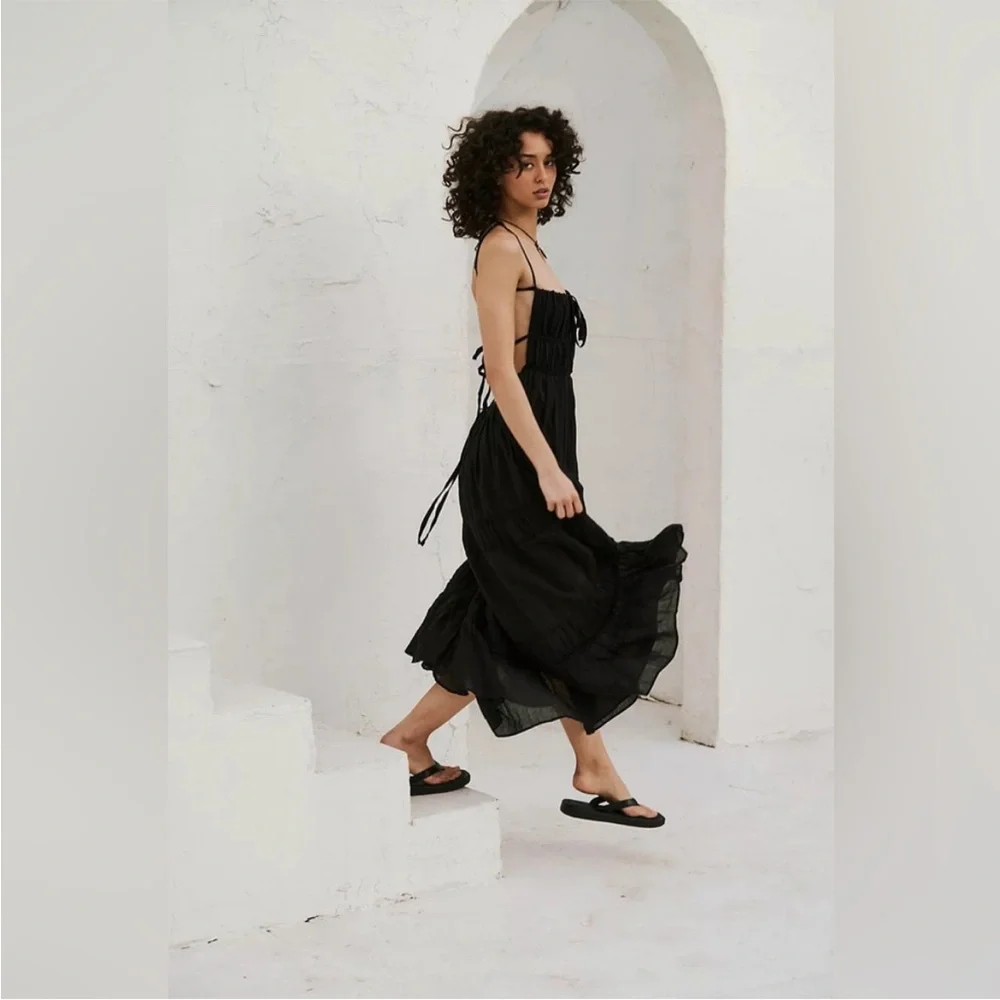 Free People Taking Sides Maxi in Black